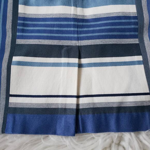 J. McLaughlin Martinique Skirt Pencil Blue Striped Rayon White 6 - Picture 6 of 10